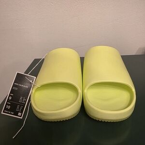Nike Calm Slide Neon Yellow/Green Foam Slides- Sz 10 Women's/9 Mens